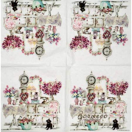 Serwetka decoupage firmy AMBIENTE meble shabby chic 33x33cm